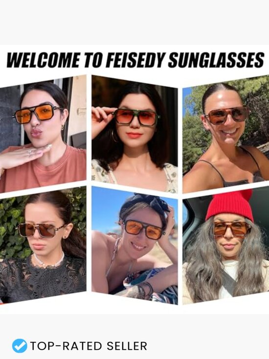 Retro Square Aviator Sunglasses UV400 Protection Vintage 70s Classic Frame main image 7